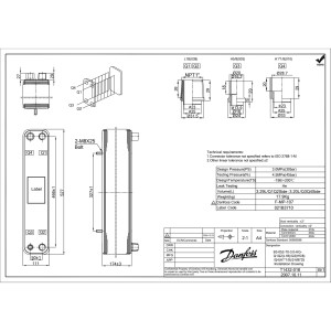 Danfoss 021B3710 Heat Exchanger 12.5 Ton B3-052-70-3.0-HQ 12.5TR