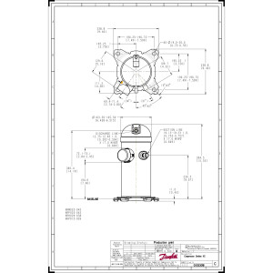 Danfoss HRH038U2LP6 3.2 tons 38.000 btu/h R410A Compresor Scroll para Aire Acondicionado 208-230/3/60 (V/Ph/Hz) Descarga 1/2 pulg, Succion 3/4 pulg, ODF, PVE Oil 121L1171, 121L1268