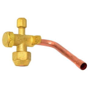 Appli Parts APMV-1438 3/8 Valvula Minisplit para Multiples Refrigerantes con puerto de Servicio 1/4 pulg SAE