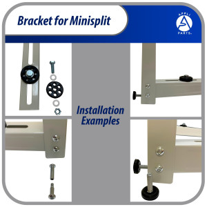 Appli Parts APAB-3160 Mini Split Wall Mounting Bracket, Heavy Duty Outdoor Support Up to 352 lbs. Fit 5000 to 36000 BTU Units, Includes Level Cross Bar, Anti Vibration Pads and Full Installation Kit