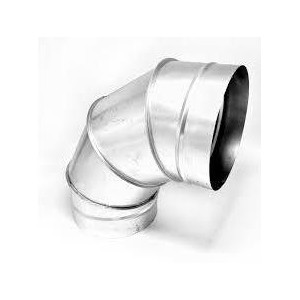 Codo 90 Spiro Lamina Galvanizada Calibre 24 Liso 08 Pulgadas para Calefaccion, Ventilacion y Aire Acondicionado