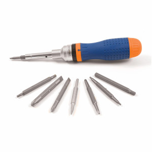 Uniweld Screwdriver Multiple 20 in 1 with Ratchet 1/4-5/16 drivers 14 Magnetic doubled-end Bits 20N1RSD 