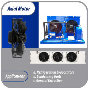 Appli Parts AXF-450-4 Extractor Axial 450 mm (17-3/4 pulg) 220-440 V, 3 ph, 60 Hz, 300 W, 1600 rpm, Rango Temperatura -30 C a 60 C, incluye aspa y base tipo jaula
