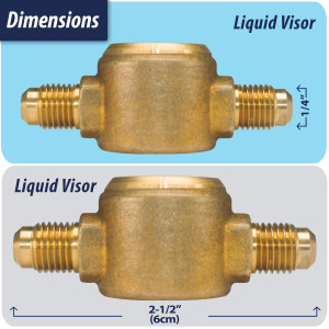 Appli Parts APSG-14A 1/4 in Sight Glass and liquid moisture indicator Flare connections with Solid Body for HVAC/R installations suitable for CFC HCFC HFC refrigerants