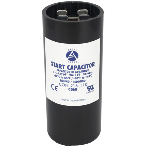 Appli Parts Condensador Capacitor Arranque 216-259 Mfd (microfaradios) uF 110-125 VAC remplazo universal para motores electricos de distintas aplicaciones 3.7cm Diametro 8.6cm Alto CON-216-110
