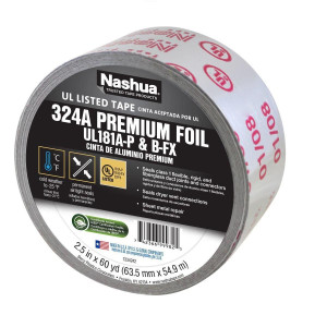Tape/Cinta De Aluminio Para Ducteria 63.5mmx55m Ul181b-Fx / Ul181a-P Nashua 324a