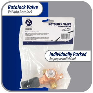Appli Parts APRV-VA01 Rotolock Valve V01 1 in x 3/8 in ODF solder connection Universal replacement valve will work for refrigeration and air conditioning systems