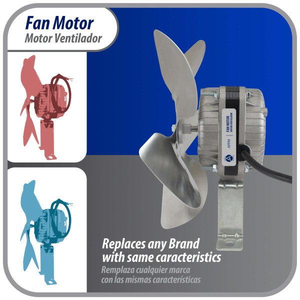 Appli Parts APFM-72E 7W Condenser and Evaporator Fan Motor 220V 60Hz 0.23A, Includes 8in Aluminum Fan Blade and Mounting Base, Universal Replacement for Commercial Refrigeration Units Appli Parts APFM-72E 7W Condenser and Evaporator Fan Motor 220V 60Hz 0.23A, Includes 8in Aluminum Fan Blade and Mounting Base, Universal Replacement for Commercial Refrigeration Units