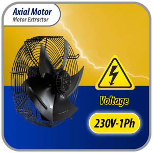 Appli Parts AXF-630-1 24-3/4 in Axial Fan Motor Guard Mounted Fan Blade 220 V, 1 Ph, 50-60 Hz, 1150 W, 1500 rpm, Universal replacement for Cold Room Evaporators and Condensing Units, Work Temp -22 F to 140 F 