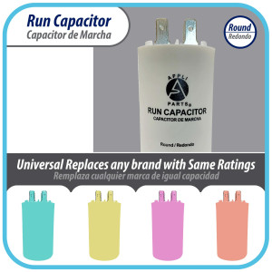 Appli Parts Condensador Capacitor de Marcha 16 Mfd uF (microfaradios) 250VAC CBB60 Cuerpo plastico para bombas de agua y otras aplicaciones Redondo UL E476928 8 cm Alto 4 cm Ancho CON-16-250-P