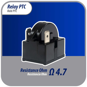 Appli Parts Interruptor de rele para mini nevera de 3 pines, 4,7 Ohmnios, 110 V, rele de arranque PTC universal, pieza de repuesto para multiples marcas de refrigeradores, enfriadores de vino APSR-4002P