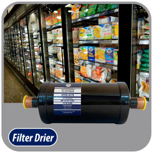 Appli Parts APFD-417S 7/8 in Liquid Line Refrigerant AC Filter Drier hvac Refrigeration 417S ODF Sweat Solder connection universal unidirectional 10-1/2 in long 3-3/4 in wide