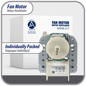 Appli Parts APFM-317 11.5 W Fan Motor, 110 V, 50/60 Hz, 0.21 A, 3000 rpm, CCW rotation for Refrigerator Evaporator replacement for original part numbers WR60X30349, WR60X190, WR60X182 and others