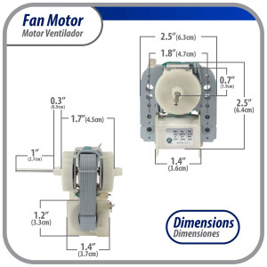 Appli Parts APFM-317 11.5 W Fan Motor, 110 V, 50/60 Hz, 0.21 A, 3000 rpm, CCW rotation for Refrigerator Evaporator replacement for original part numbers WR60X30349, WR60X190, WR60X182 and others Appli Parts APFM-317 11.5 W Fan Motor, 110 V, 50/60 Hz, 0.21 A, 3000 rpm, CCW rotation for Refrigerator Evaporator replacement for original part numbers WR60X30349, WR60X190, WR60X182 and others