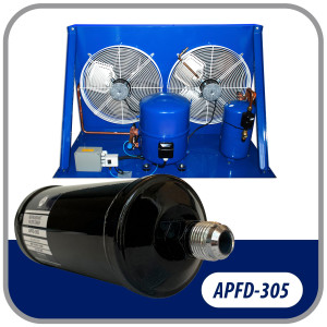 Appli Parts APFD-305 Filtro Secador 5/8 pulg para linea Liquido para Sistemas de Refrigeracion y aire acondicionado 305 SAE Rosca Universal Unidireccional 267mm Largo 100mm Ancho