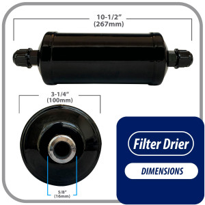 Appli Parts APFD-305 Filtro Secador 5/8 pulg para linea Liquido para Sistemas de Refrigeracion y aire acondicionado 305 SAE Rosca Universal Unidireccional 267mm Largo 100mm Ancho Appli Parts APFD-305 Filtro Secador 5/8 pulg para linea Liquido para Sistemas de Refrigeracion y aire acondicionado 305 SAE Rosca Universal Unidireccional 267mm Largo 100mm Ancho
