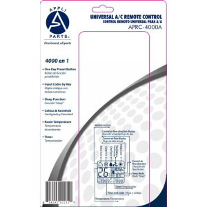 Appli Parts APRC-4000A Universal Air Conditioning Remote Control, 2 in LCD, Celsius and Fahrenheit, 4,000 Frequencies