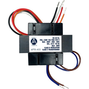 Appli Parts APTR-403 Transformador de 120/208/240 V a 24 V, 40 Va, 50/60 Hz, con Base Simple, Aislamiento Clase B, Transformador Clase 2, remplaza 40301F
