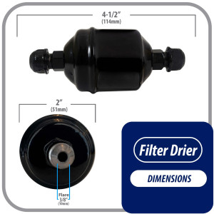 Appli Parts APFD-053 Filtro Secador 3/8 pulg para linea Liquido para Sistemas de Refrigeracion y aire acondicionado 053 SAE Rosca Universal Unidireccional 114mm Largo 51mm Ancho Appli Parts APFD-053 Filtro Secador 3/8 pulg para linea Liquido para Sistemas de Refrigeracion y aire acondicionado 053 SAE Rosca Universal Unidireccional 114mm Largo 51mm Ancho