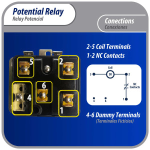 Appli Parts APPR-063 Relay Potencial 063, Voltaje de Bobina 170 V, Recogida Minima 139 V, Recogida Maxima 153 V, Caida Maxima 55 V, 50/60Hz Remplazo universal para refrigeracion y aire acondicionado