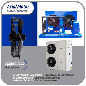 Appli Parts AXF-450-3 17-3/4 in Axial Fan Motor Guard Mounted Fan Blade 220 V, 3 Ph, 50-60 Hz, 300 W, 1600 rpm, Universal replacement for Cold Room Evaporators and Condensing Units, Work Temp -22 F to 140 F 
