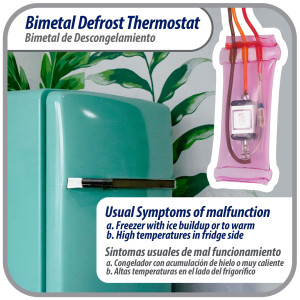 Appli Parts APBT-R2006FP Bimetal Thermostat Asian Type 3 Wire Open 54F and Close 23F Fuse 162F 1 plug Black / Orange / Red wires Reference BIM-2006 / 14JB2006 / PB302