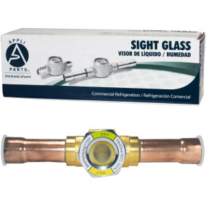 Appli Parts APSG-58S 5/8 in Sight Glass and liquid moisture indicator Solder connections with take-apart Body for HVAC/R installations suitable for CFC HCFC HFC refrigerants