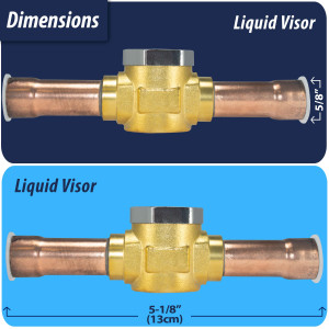 Appli Parts APSG-58S 5/8 in Sight Glass and liquid moisture indicator Solder connections with take-apart Body for HVAC/R installations suitable for CFC HCFC HFC refrigerants