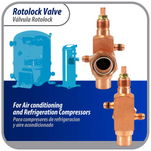 Appli Parts APRV-VA04 Rotolock Valve V04 1-1/4 in x 3/4 in ODF solder connection Universal replacement valve will work for refrigeration and air conditioning systems