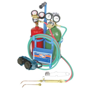 Uniweld Welding Outfit K23C-T Includes: Welding Handle / Brazing Tips / Oxygen and Acetylene Regulator / Twin Hose / Goggles / Flint Lighter / Tank Key / Carrying Stand / Tanks Uniweld Welding Outfit K23C-T Includes: Welding Handle / Brazing Tips / Oxygen and Acetylene Regulator / Twin Hose / Goggles / Flint Lighter / Tank Key / Carrying Stand / Tanks