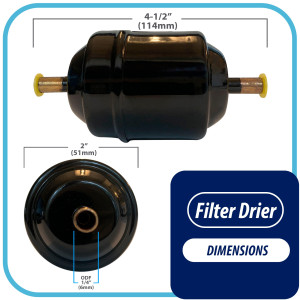 Appli Parts APFD-052S Filtro Secador 1/4 pulg para linea Liquido para Sistemas de Refrigeracion y aire acondicionado 052S ODF Soldable Universal Unidireccional 114mm Largo 51mm Ancho Appli Parts APFD-052S Filtro Secador 1/4 pulg para linea Liquido para Sistemas de Refrigeracion y aire acondicionado 052S ODF Soldable Universal Unidireccional 114mm Largo 51mm Ancho