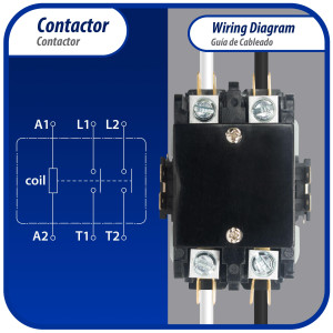 Appli Parts APAC-24024 Contactor 2 Polos 40A 24V Bobina Repuesto para Compresores de CA y Aplicaciones Electricas Certificacion UL E476929 de Trabajo Pesado