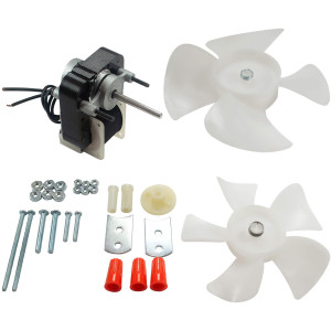 Appli Parts APFM-672 1/130 Hp Fan Motor, 220 V, 50/60 Hz, 3000 rpm, Reversible rotation, Universal Fan Motor Kit, Shaft 3/16 in by 1-1/4 in long includes 2 Fan Blades 4 and 5.5 in Certified UL E479056 Replaces NUV-672, SM672 Appli Parts APFM-672 1/130 Hp Fan Motor, 220 V, 50/60 Hz, 3000 rpm, Reversible rotation, Universal Fan Motor Kit, Shaft 3/16 in by 1-1/4 in long includes 2 Fan Blades 4 and 5.5 in Certified UL E479056 Replaces NUV-672, SM672