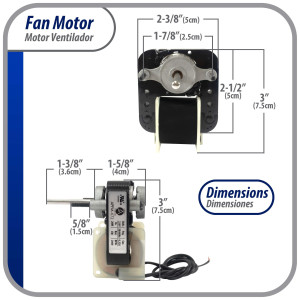 Appli Parts APFM-672 1/130 Hp Fan Motor, 220 V, 50/60 Hz, 3000 rpm, Reversible rotation, Universal Fan Motor Kit, Shaft 3/16 in by 1-1/4 in long includes 2 Fan Blades 4 and 5.5 in Certified UL E479056 Replaces NUV-672, SM672 Appli Parts APFM-672 1/130 Hp Fan Motor, 220 V, 50/60 Hz, 3000 rpm, Reversible rotation, Universal Fan Motor Kit, Shaft 3/16 in by 1-1/4 in long includes 2 Fan Blades 4 and 5.5 in Certified UL E479056 Replaces NUV-672, SM672