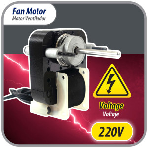 Appli Parts APFM-672 1/130 Hp Motor Ventilador, 220 V, 50/60 Hz, 3000 rpm, rotacion Reversible, Kit Universal, eje 3/16 pulg x 1-1/4 pulg largo, incluye 2 Aspa 4 y 5.5 pulg, UL, NUV-672, SM672