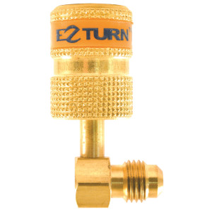 Uniweld Ez-Turn Anti-Blowback Mini Split Ductless Adaptador 90 degrees 1/4 in MF X 1/4 in FF R-410a, CFC, HCFC and HFC rated EZAB90