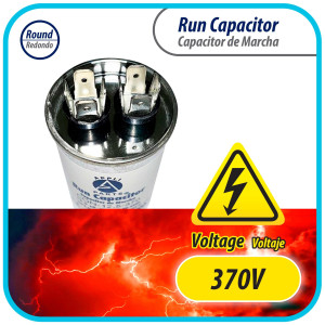 Appli Parts Condensador Capacitor de Marcha 12.5 Mfd uF (microfaradios) 370VAC CBB65 Universal Aire acondicionado y otras aplicaciones Redondo UL E476928 7.6cm Alto 4.1cm Ancho CON-112.5-370-R