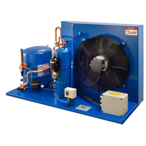 Danfoss OP-HJZ040D39Q Condensing Unit Microchannel Coil 3.5HP MBP 230V/3Ph/60Hz R134a,R404A,R448A,R449A,R452A,R513A POE Oil 1 Fan with Reciprocating Compressor MTZ40-3 115N0290  