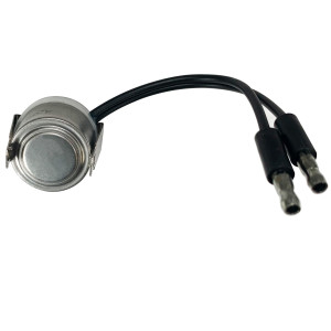 Appli Parts APBT-L40C Bimetal Thermostat 2 Wire, Open 40 F and Close 20 F, With Clip, black and black colored wires, Reference BIM-316 / Thermodisc