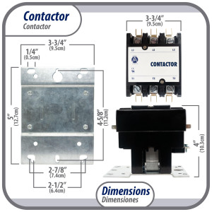 Appli Parts APAC-375120 Heavy Duty 3 Poles Contactor 75 Amp 120 Volts Coil Replacement for ac Compressor and Electrical Applications UL Certified 476929