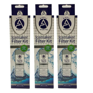 Appli Parts AP717AP Filtro de Agua para refrigeradora tipo GE General Electric en linea, ideal para fabricadores de hielo y dispensadores de agua 3 Pack