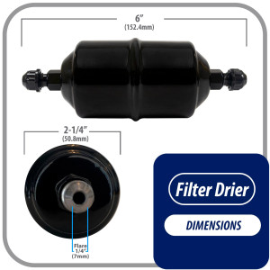 Appli Parts APFD-082 Filtro Secador 1/4 pulg para linea Liquido para Sistemas de Refrigeracion y aire acondicionado 082 SAE Rosca Universal Unidireccional 152mm Largo 57mm Ancho Appli Parts APFD-082 Filtro Secador 1/4 pulg para linea Liquido para Sistemas de Refrigeracion y aire acondicionado 082 SAE Rosca Universal Unidireccional 152mm Largo 57mm Ancho