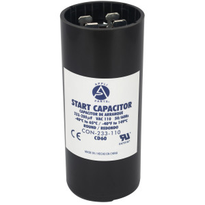 Appli Parts Condensador Capacitor Arranque 233-280 Mfd (microfaradios) uF 110-125 VAC remplazo universal para motores electricos de distintas aplicaciones 3.7cm Diametro 8.6cm Alto CON-233-110
