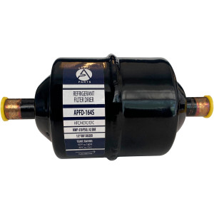 Appli Parts APFD-164S 1/2 in Liquid Line Refrigerant AC Filter Drier hvac Refrigeration 164S ODF Sweat Solder connection universal unidirectional 7in long 3in wide Appli Parts APFD-164S 1/2 in Liquid Line Refrigerant AC Filter Drier hvac Refrigeration 164S ODF Sweat Solder connection universal unidirectional 7in long 3in wide