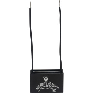 Appli Parts Fan Capacitor 5.5 mfd (microfarads) uf 250 VAC with 2 Wire Terminal Connections compatible with any brand with same capacitance CAP-5.5-250-2C