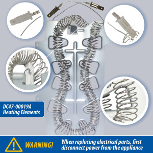 DC47-00019A Appli Parts Kit Resistencia Secadora DC47-00019AKAP 
Incluye DC47-00019AAP Resistencia, DC47-00018AAP Termostato, DC96-00887AAP Fusible, DC47-00016AAP Fusible