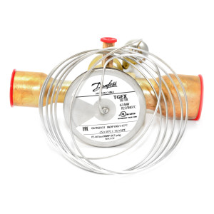 Danfoss 067N2163 18TR Thermostatic expansion valve, TGE, R22,R407C, 7/8x1-1/8 in Solder, ODF, 1/4 in Externally equalized, Bi-flow, -40 to 50 F, replaces 067N2183