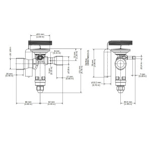 Danfoss 067N2163 18TR Valvula de Expansion Termostatica, TGE, R22,R407C, 7/8x1-1/8 pulg Soldable, ODF, 1/4 pulg Ecualizacion Externa, Bi-flow, -40 a 10 C, remplaza 067N2183