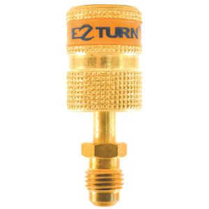 Uniweld EZABM Adaptador Ez-Turn Anti-Blowback 1/4 pulg MF X 5/16 pulg FF Para R-410a, CFC, HCFC y HFC
