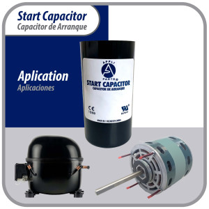 Appli Parts CON-829-110 Capacitor de Arranque 829-995 MFD (microfaradios) uF, 110-125 VAC. Universal para Motores Electricos, condensador de arranque de 4.6 cm de Diametro, 11 cm de Alto